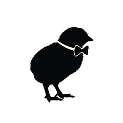 Dapper chick silhouette with bowtie