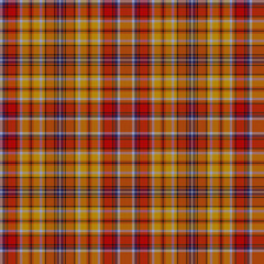 Black, Blue, Gray, Yellow, Orange, Red, Purple Tartan Weave Pattern - Tile