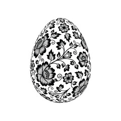 Intricate floral pattern easter egg silhouette