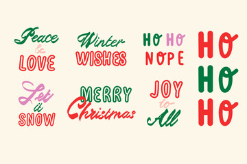 Festive Christmas and Winter Holiday Lettering Collection