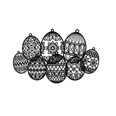 Ornate easter egg decorations silhouette