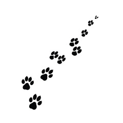 Paw prints trail silhouette