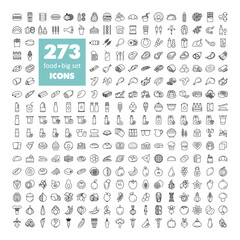 Big Food Outline Icon Set