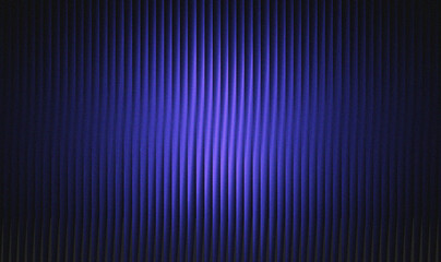Abstract Dark Blue Vertical Blinds Texture Background with Purple Spotlight Gradient and Film Grain Effect