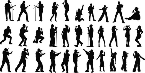 Dynamic Music Performers Silhouette Set
