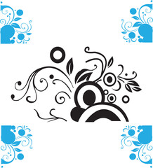 Abstract floral design pattern vector illustration set with decoration elements