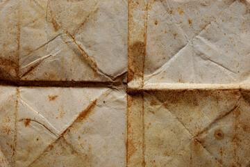 Old vintage discolored dirty graph recycled paper with natural fiber parts