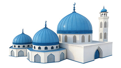 Obraz premium A blue and white building with a blue dome and a white tower