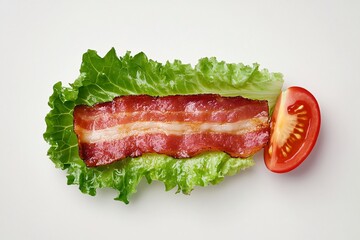 Fresh  tomatoes, green salad, and raw healthy vegetables on a white background dinner meal