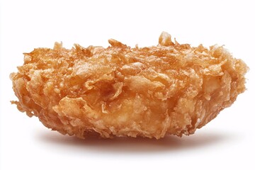 Delicious closeup of fried chicken wings, a tasty food snack, isolated on a white background