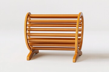 Old antique wooden chair isolated on white, a comfortable brown wood furniture object for rest and sitting