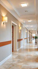 Fototapeta premium Modern corridor with elegant lighting and decor