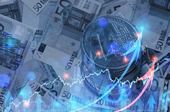 Stock market trading graph for financial investment concept.