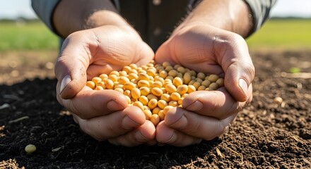 farmer holding soy