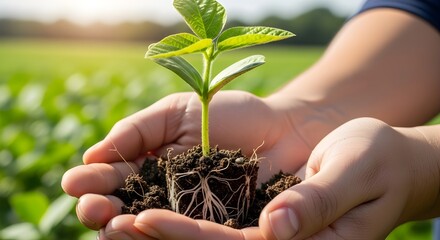 Soybean plant seedling