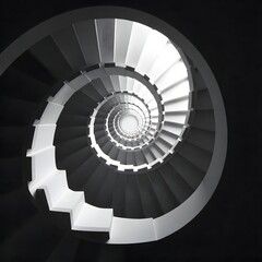 Spiral staircase forming hypnotic geometric pattern high resolution picture
