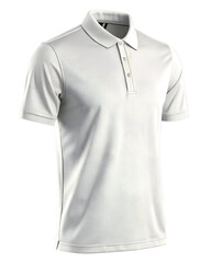 White polo shirt on a transparent background, isolated for mockup use. The shirt features a classic collar and three buttons, suitable for casual or formal wear.