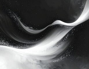 Black and White Abstract Waves. Generated image