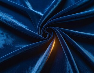 Blue Velvet Fabric Folds. Generated image