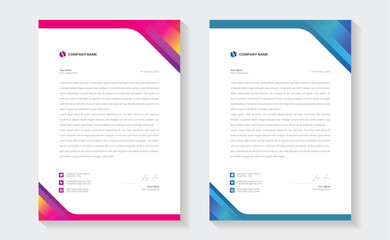 Modern Creative & Clean business style letterhead bundle of your corporate project design. Set to print. modern business letterhead in abstract design. minimal corporate business letterhead template.
