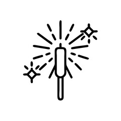 Sparkler emitting bright sparks for new year celebration  