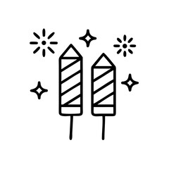 Fireworks rocket illustration with sparkles for new year celebration  
