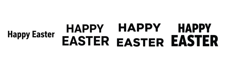 happy  text Easter silhouette art, black color and white background