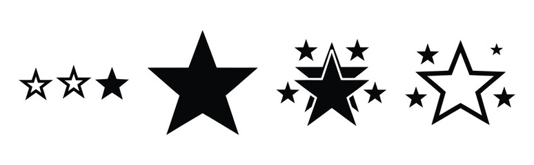 stars Easter silhouette art, black color and white background