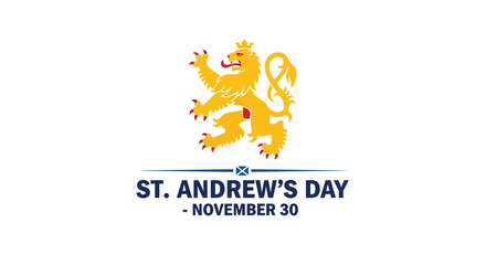Celebrate St Andrew's Day with this iconic Scottish lion rampant emblem, perfect for cultural events, holiday greetings, and Scottish heritage promotions © Rusith