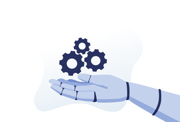 Agentic AI artificial intelligence vector illustration. Robotic processes automation data analysis, Procurement