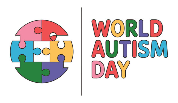 World Autism Day is celebrated with colorful puzzle pieces forming a globe, symbolizing awareness and understanding. - Powered by Adobe