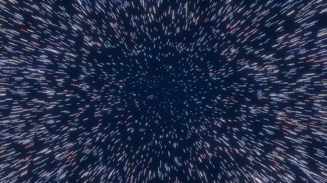 Hyperspace jump or teleport in light speed. Fast acceleration and slow down