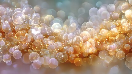 Golden and Pink Bokeh Lights Abstract photo Background with Clusters of Circles and Glitter image