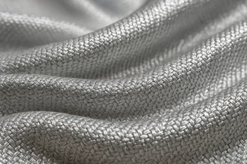 Silver Thread Weave – Metallic Fabric Macro