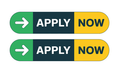 A pair of green, dark blue, and yellow buttons with an arrow and the text 'APPLY NOW' are displayed on a white background.