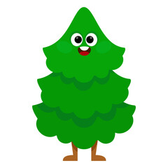 Merry Christmas tree character without decorations