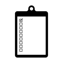 Clipboard checklist icon &ndash; vertical tick boxes for tasks, to do list or inspection form &ndash; simple black vector