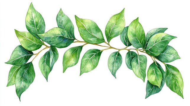 Fototapeta Watercolor Green Eucalyptus Branch for Decor and Design Elements