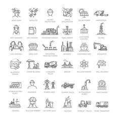 Industrial Activity icons Pack. Thin line Collection Smart Technology icons