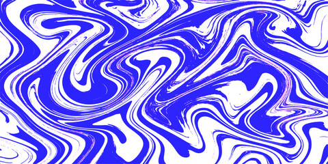 Fototapeta premium Abstract seamless pattern with blue floral swirls and psychedelic purple leaf curves for textile wallpaper design texture vector illustration