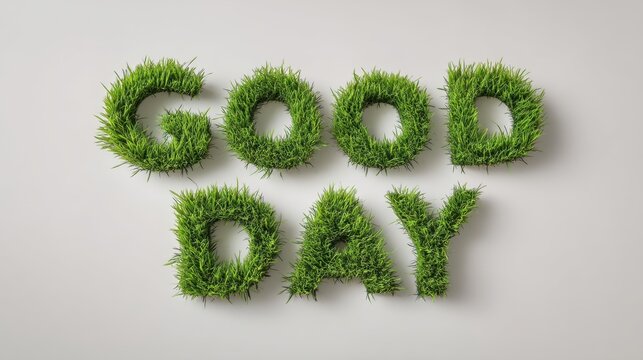 Green Grass Text Message Good Day Bright Feelings Nature Inspired