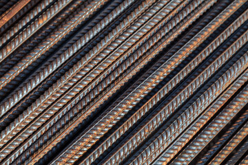 Iron armature for construction work used as background