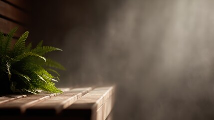 Gardening and steam bath relaxation scene, wellness day off, fresh atmosphere