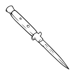 knife vector illustration with hand drawn line art