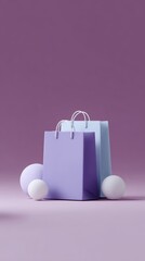 3D minimal online shopping with big discount tag, special offer, text box, 3D illustration