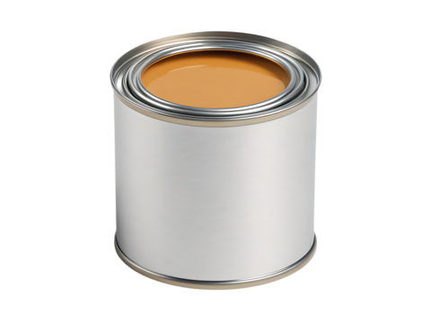 paint can and wooden brush tool for home improvement and creativity