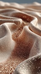 Elegant glittering fabric waves sparkling in light