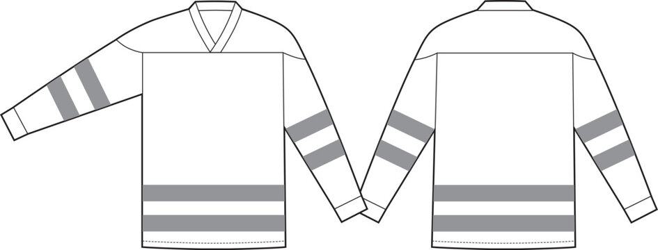 Template hockey practice jersey flat sketch design outline