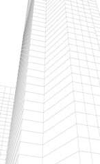 Fototapeta premium Modern building. Architectural background 3D illustration