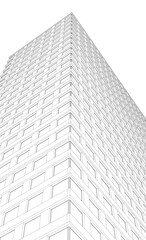 Fototapeta premium Modern building. Architectural background 3D illustration